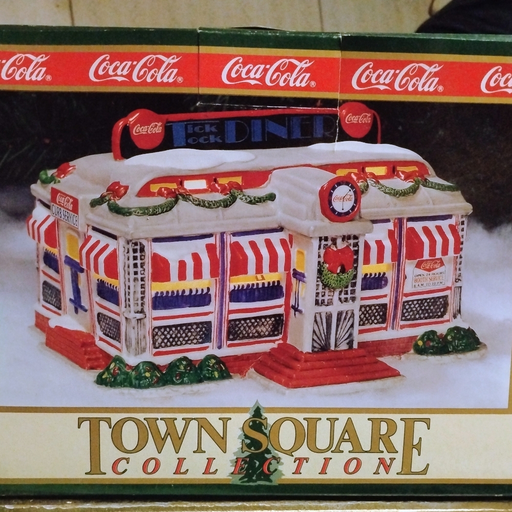 Vintage Coca Cola Town Square Diner Decoration - Red and White